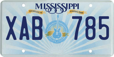 MS license plate XAB785