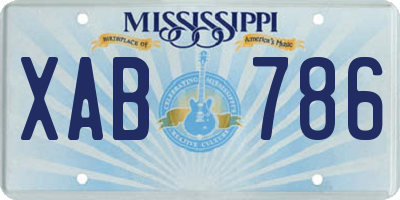 MS license plate XAB786