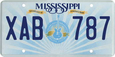 MS license plate XAB787