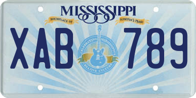 MS license plate XAB789