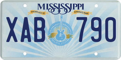 MS license plate XAB790