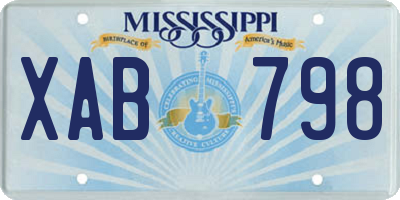 MS license plate XAB798