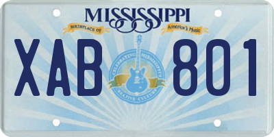 MS license plate XAB801