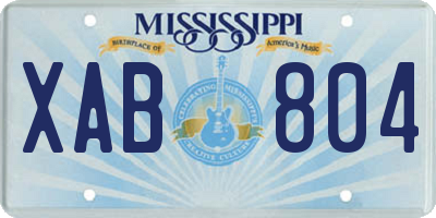 MS license plate XAB804