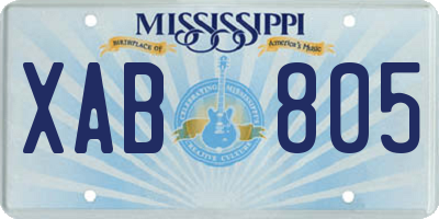 MS license plate XAB805
