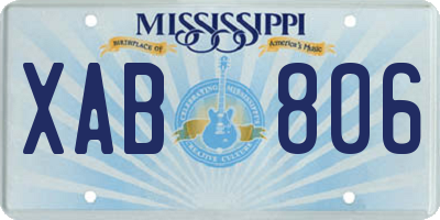 MS license plate XAB806