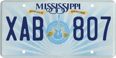 MS license plate XAB807