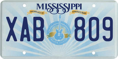 MS license plate XAB809