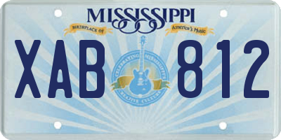 MS license plate XAB812