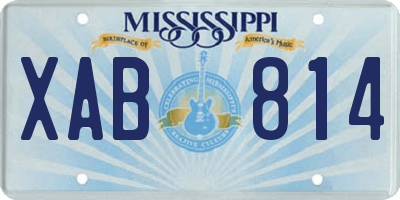 MS license plate XAB814