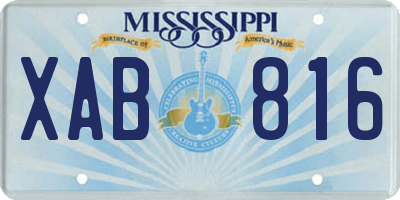 MS license plate XAB816