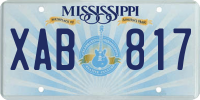 MS license plate XAB817