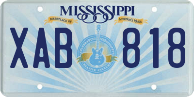 MS license plate XAB818