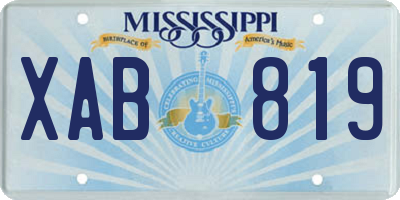 MS license plate XAB819