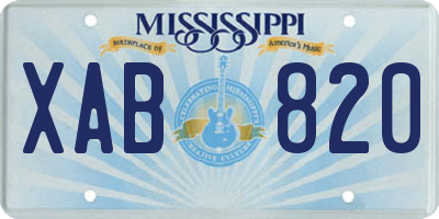 MS license plate XAB820