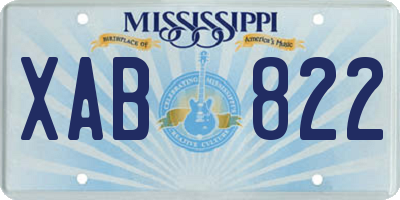MS license plate XAB822
