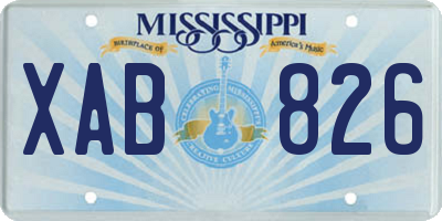 MS license plate XAB826
