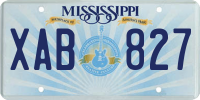 MS license plate XAB827