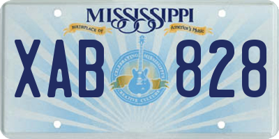 MS license plate XAB828