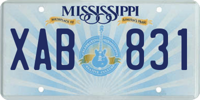 MS license plate XAB831