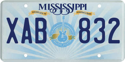 MS license plate XAB832