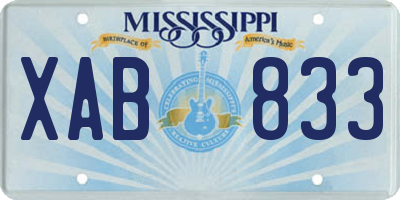 MS license plate XAB833