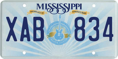 MS license plate XAB834