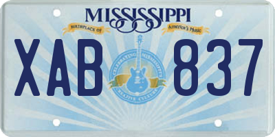 MS license plate XAB837