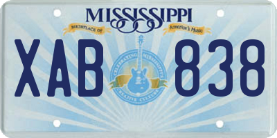 MS license plate XAB838