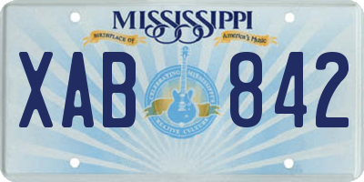 MS license plate XAB842