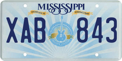 MS license plate XAB843