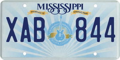 MS license plate XAB844