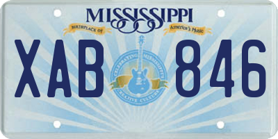 MS license plate XAB846