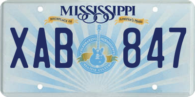 MS license plate XAB847