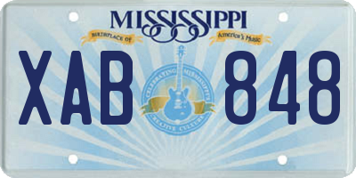 MS license plate XAB848