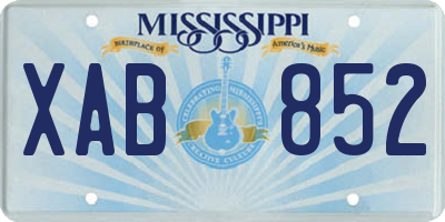 MS license plate XAB852