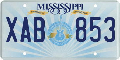 MS license plate XAB853