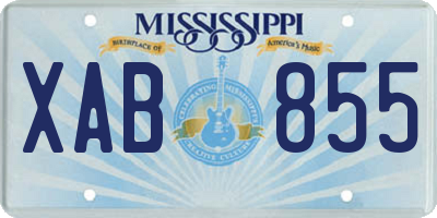 MS license plate XAB855