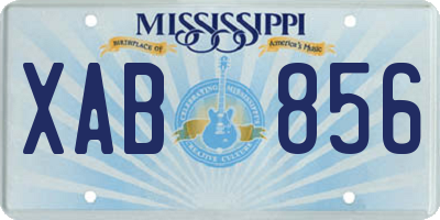 MS license plate XAB856