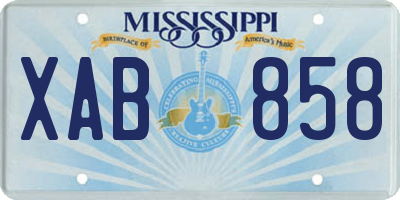 MS license plate XAB858