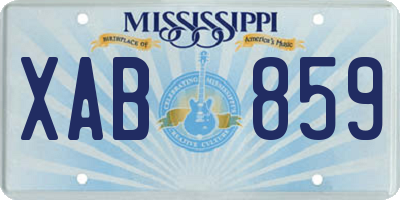 MS license plate XAB859