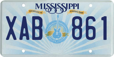 MS license plate XAB861