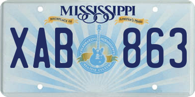 MS license plate XAB863