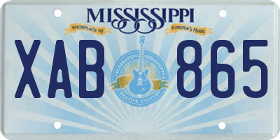 MS license plate XAB865