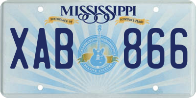 MS license plate XAB866