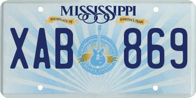 MS license plate XAB869