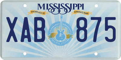 MS license plate XAB875