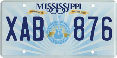 MS license plate XAB876
