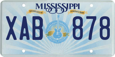 MS license plate XAB878