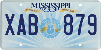 MS license plate XAB879